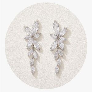 Elegant Silver Leaf Drop Earrings